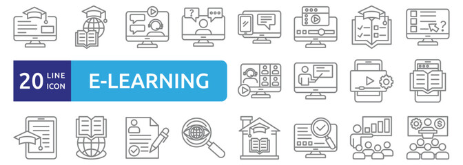E-learning icon set