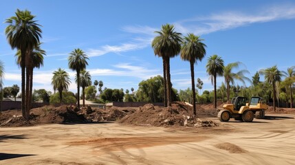 Obraz premium cleared palm tree removal