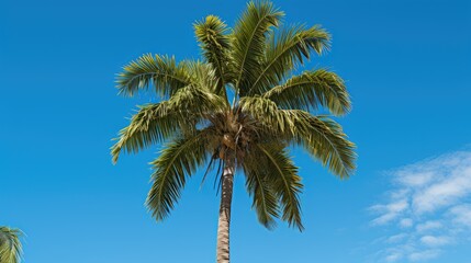 tropical single palm tree