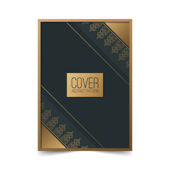 cover of elegant pattern motif in gold color