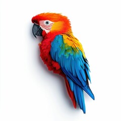 Obraz premium Colorful Parrot on White Background