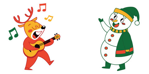 Fototapeta premium funny christmas Holiday Harmony in white background