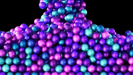 This captivating abstract image features a stunning cluster of spheres in purple and teal, ideal for digital projects, backgrounds, and artistic presentations that inspire