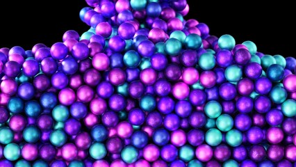 This striking artwork features vibrant purple and cyan spheres symbolizing essential molecular structures, perfect for science and technology themes that inspire curiosity and wonder