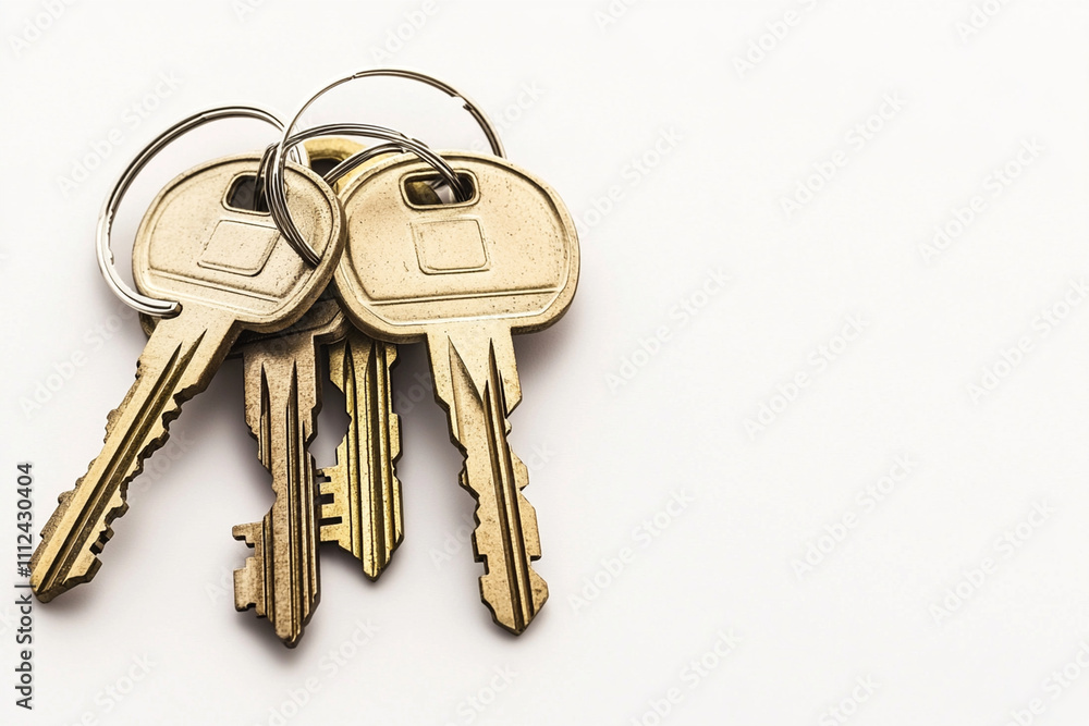 Poster keys resting on a white surface with a simple background