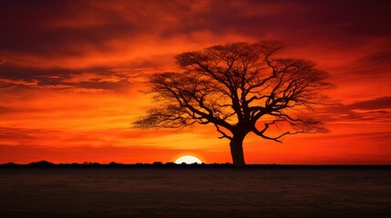silhouette orange sunset