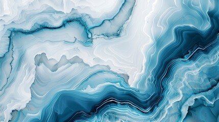 Obraz premium An abstract marble design in vibrant blue tones, with fluid lines and soft waves for use in wallpaper backgrounds