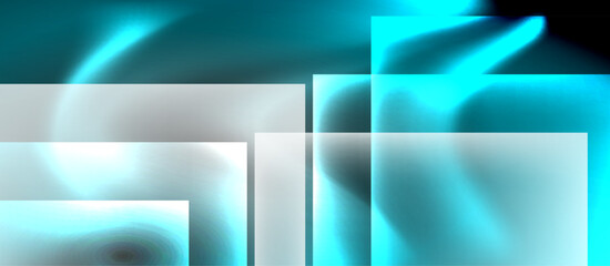 Dark neon colors with glass square shapes