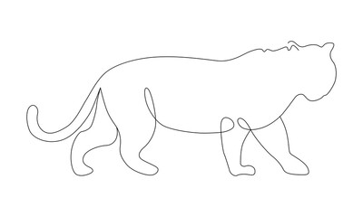 One line art of tiger vector art illustration