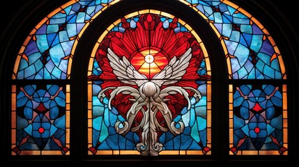 he sacred heart stained glass