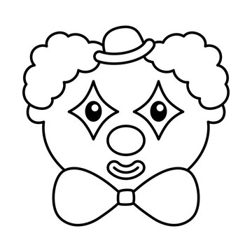 recommend clip art: outline circus clown