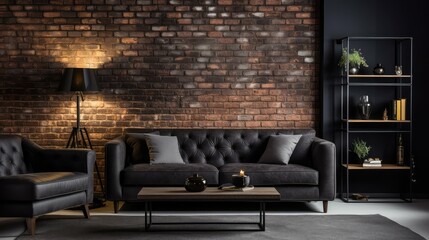 setting brick wall black