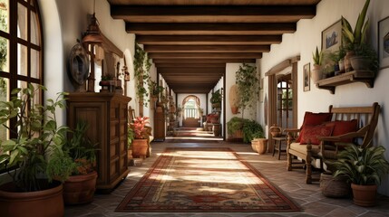 Fototapeta premium wooden corridor house