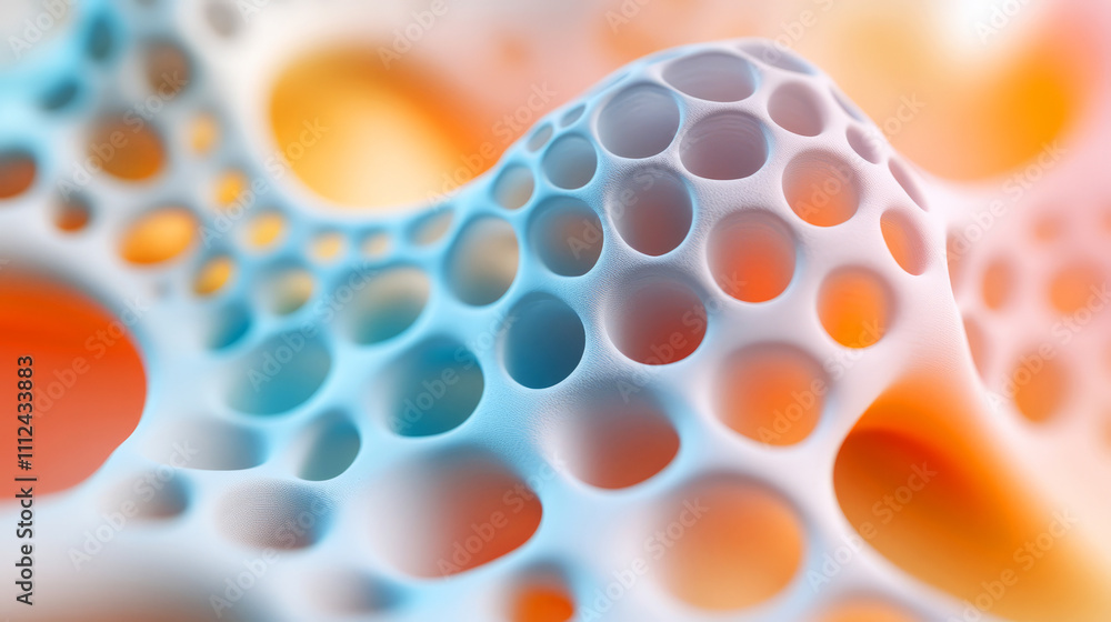 Aufkleber abstract bubbles with colorful background in soft focus creating organic shapes and patterns