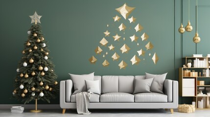 geometric christmas wall