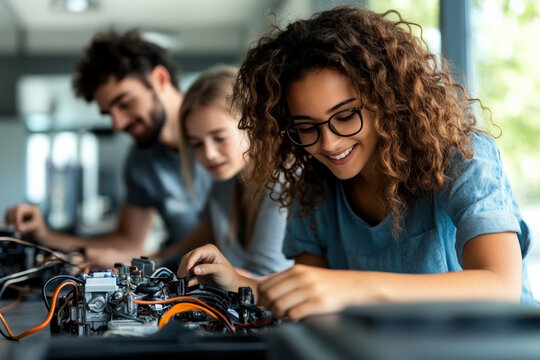 Innovative Tech Students Working on Projects