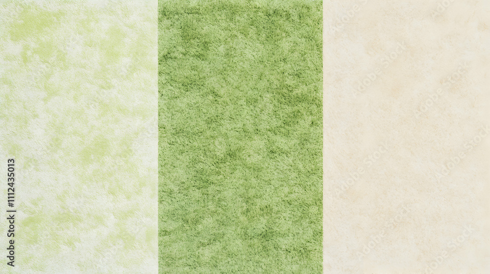 Poster Abstract textured background with three vertical panels in shades of green and beige. Perfect for design projects needing a subtle, calming aesthetic.