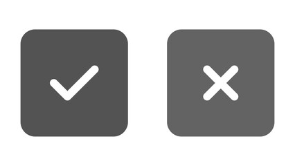 Obraz premium yes and no buttons. grey tick and cross buttons