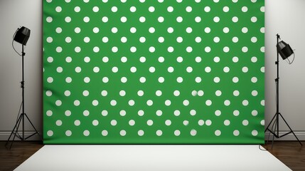 retro green polka dot background