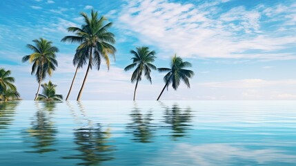 reflection palm trees background