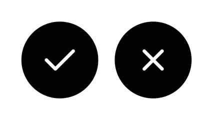 black tick and cross buttons