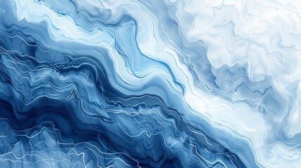 Obraz premium A cool blue marble ink pattern with rippling effects and gradient color transitions, perfect for abstract wallpaper