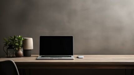 Fototapeta premium minimalist black man desk