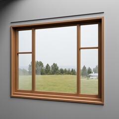 Fototapeta premium Transparent PNG available Modern and minimal house window for interior decoration isolated on background, open office glass window frame.