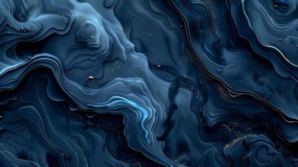 Obraz premium A cool blue marble ink pattern with rippling effects and gradient color transitions, perfect for abstract wallpaper