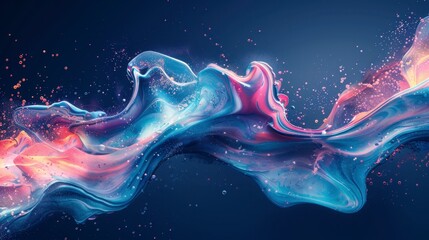 A deep blue and turquoise marble ink design with fluid swirls, creating an abstract, artistic background