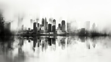 Fototapeta premium skyline abstract black and white