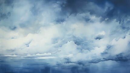 Obraz premium sky navy blue water color