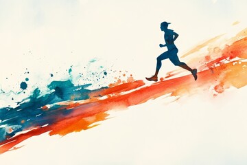 Dynamic motion trail following a runner s sprint, Motivation  Drive, capturing energy and ambition