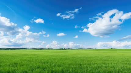 Obraz premium landscape green grass blue skies