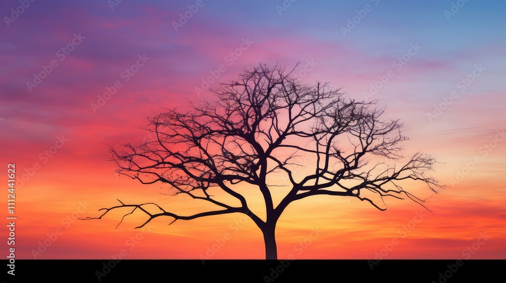 Wall mural hues simple tree silhouette