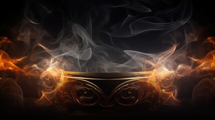 Fototapeta premium shiny black gold smoke
