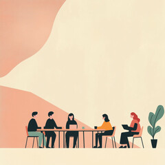 Group of people collaborating in a modern workspace during the day