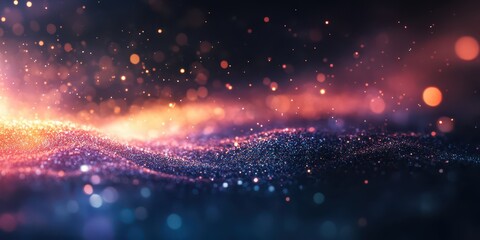 Obraz premium Sparkling multicolored glitter background with a soft depth of field, emphasizing vivid tones.