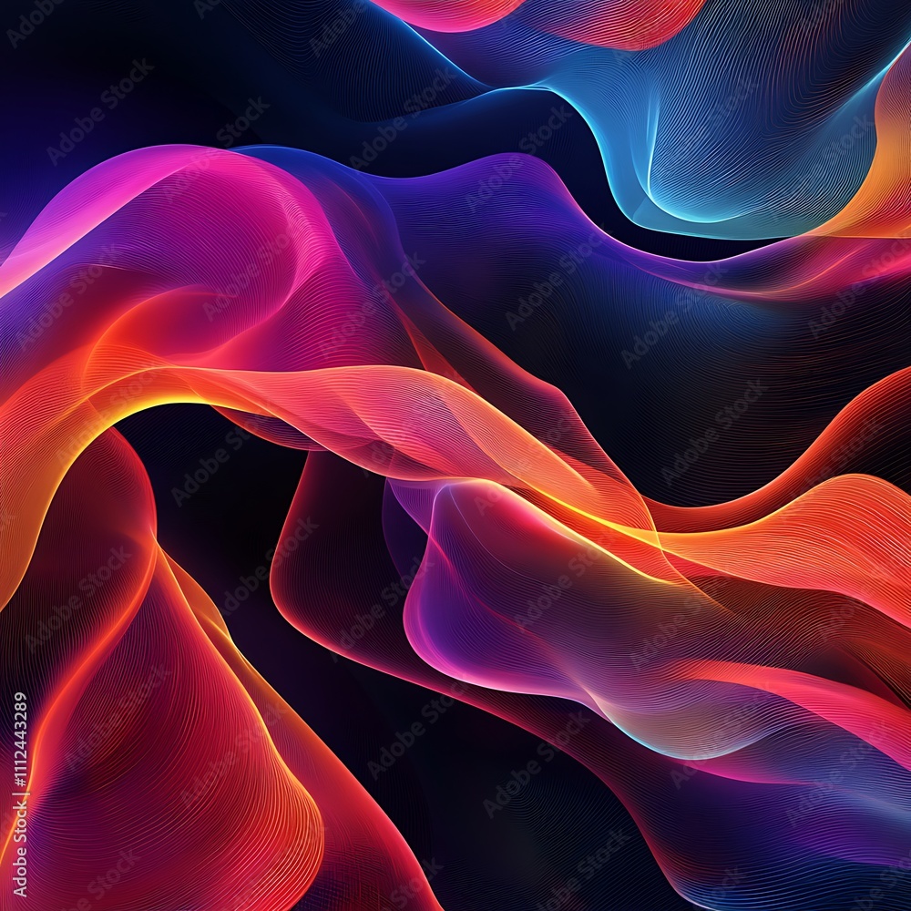 Poster dynamic abstract design showcasing vibrant colors and smooth curved forms design