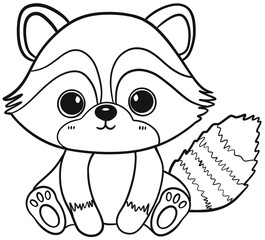 hand drawn raccoon 