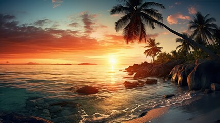 tranquil sunsets palm trees