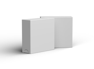 Render of a square sliding drawer box on a transparent background