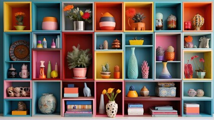 stacked colorful boxes