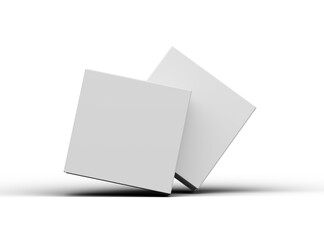 Render of a square sliding drawer box on a transparent background