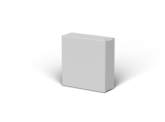 Render of a square sliding drawer box on a transparent background