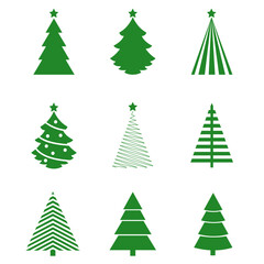 set of christmas trees set of green christmas tree vector illustration christmas icon tree 