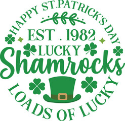 St Patrick's Day Round Signs SVG design