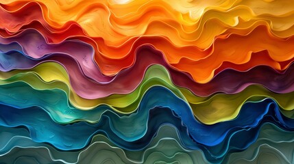 A layered clay pattern in rainbow hues, with soft, blended edges and a dynamic texture for an abstract effect