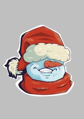 Smiling happily snowman cartoon characters expression, design for winter, holiday Christmas, New year