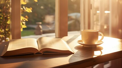 atmosphere coffee with book